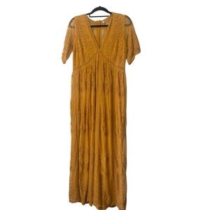 Pinkblush Mustard Lace Maxi Dress size XL